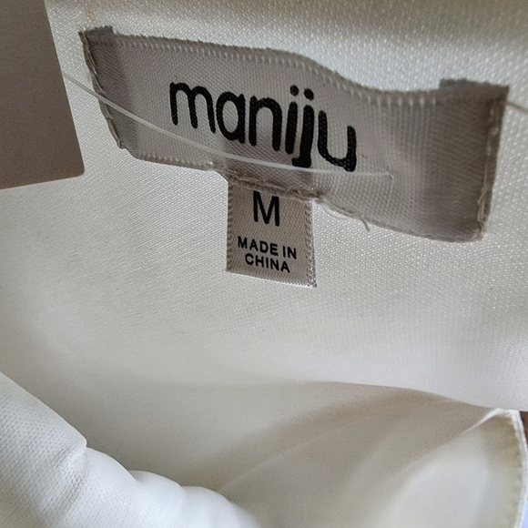 Maniju Ivory Sleeveless Fit and Flare Dress Size M - Picture 9 of 13